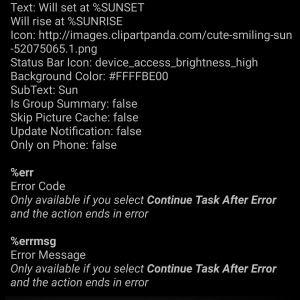 Sunrise and Sunset Confirmation Notification