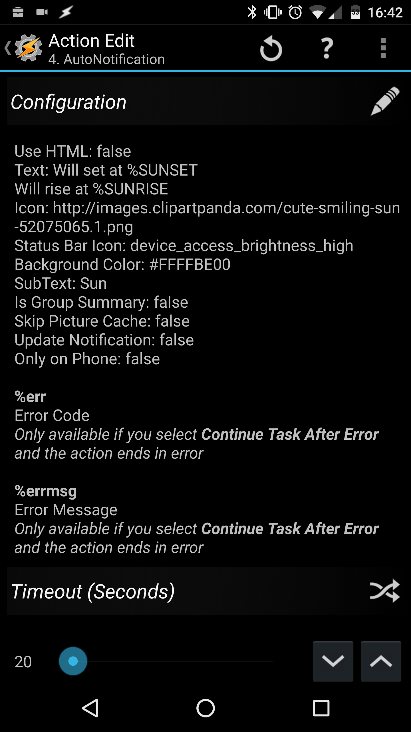 Sunrise and Sunset Confirmation Notification